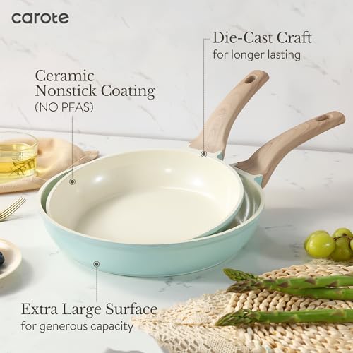image for CAROTE 21 Ceramic Cookware Set, Pots and Pans Set Non stick, Cook Ware
