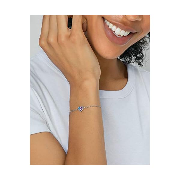 Kendra Scott Ari Heart Link Chain Bracelet for Women, Fashion Jewelry, Rhodium-Plated, Ivory Mother of Pearl