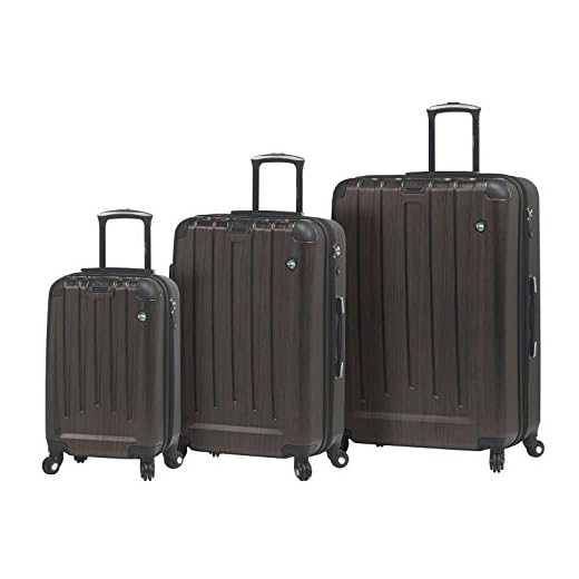 Mia Toro M1028-03pc-brz Italy Diamante Spazzolato Hardside Spinner Luggage 3 Piece Set, Brown, 03PC