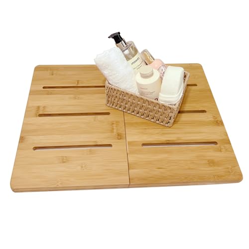 WAOHO Faltbare Bambus Badematte rutschfest Die rutschfesten Bambus Badematten eignen Sich für den...