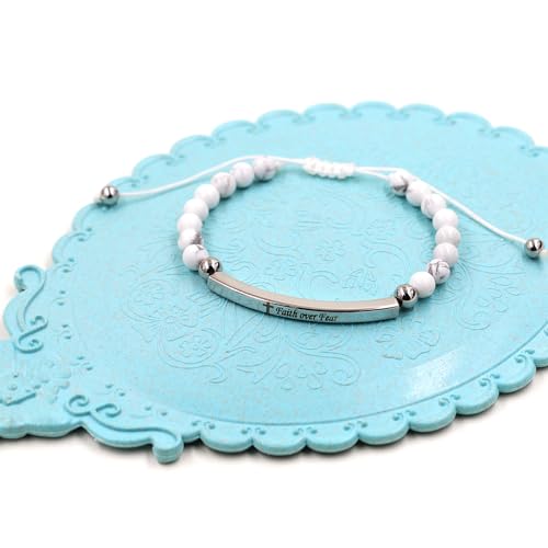 Image of Yongxu Unisex Onyx Beaded Bracelet with Adjustable Length - Features Faith and Fearlessness Engraving, Cross Symbol, and Metal Accents - Versatile Gift for Any Event