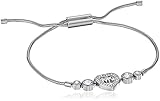 Michael Kors Womens Silver-Tone Heart Link Charm Bracelet, One Size