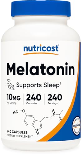 Nutricost Melatonin 10mg 240 Capsules Non-GMO & Gluten Free