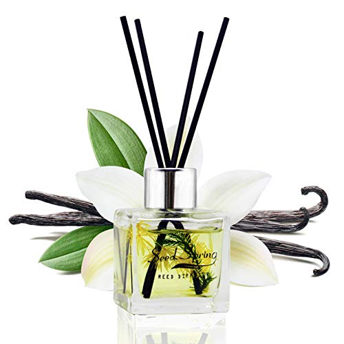 Seed Spring Reed Diffuser Fragrances Reed Diffuser Set with Sticks,Vanilla Scent Incense Oil,Essential Oil Air Freshener for Home,Office,Gym,and Room Diffuser, and Interior perfumes 50 ml/ 1.7 oz