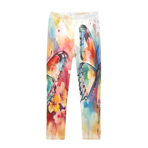Toddler Girls Leggings Printed Yoga Pants Leggings Painting Colorful Butterfly for Kids