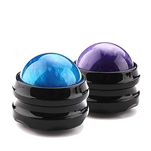 Massage Roller Ball,2-Pack Handheld Massage Therapy and Relax Tool for Sore Muscles,Joint Pain Relief Relaxing,Full Body Deep Tissue Massage(Blue&Purple)