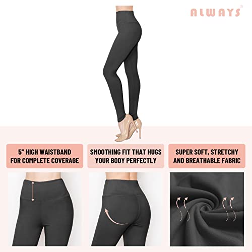 Always Women's Super High Waist Leggings - Premium Buttery Soft Yoga Workout Stretch Solid Pants Black One Size #TOP4