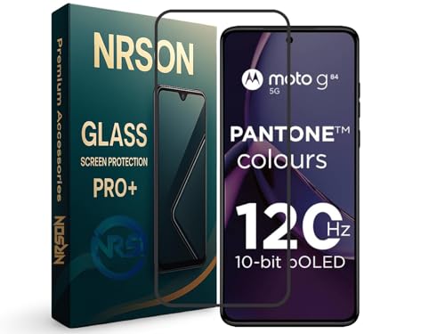 Image of NRSON Tempered Glass Screen Protector Compatible For MOTO G84 / Motorola G84 with Easy Self Installation Kit