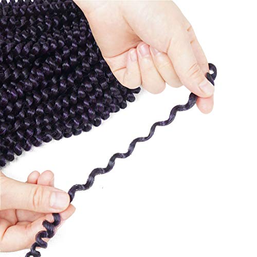 3 Pack Spring Twist Ombre Colors Crochet Braids Synthetic Braiding Hair Extensions Low Temperature Fiber 30 Strands 110g/Pack(M1B-Purple) - Thumbnail 3