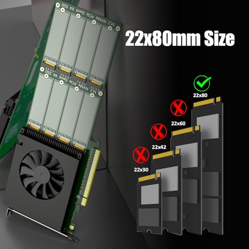 GLOTRENDS ST558 8-Slot M.2 NVMe to PCIE 4.0 X16 Adapter Card with PEX88048 Controller (PCIE 4.0 Switch 50 Lanes), Compatible with Windows/Mac OS/Linux - Thumbnail 5