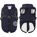 Savlot Hundejacke Winterweste Jacken Hundemantel Hundepullover Haustier Skifahren Kostüm Ärmellose Baumwolle Gepolsterte Weste Mit Brustgurt Gurt