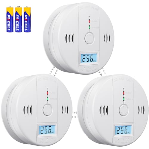 Carbon Monoxide Detectors Battery Powered, Carbon Monoxide Alarm with LED Digital Display, CO Alarm...