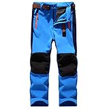BELLOO Kinder Softshellhose Atmungsaktiv wasserdichte Winddichte Funktionshose,Hellblau 116