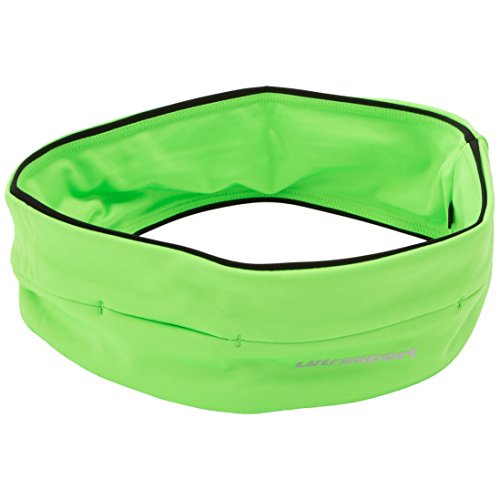 Ultrasport con Compartimento de Tubo Cinturón de Correr, Unisex, Verde, L