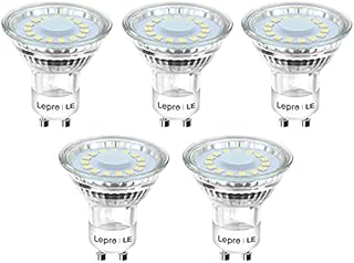 Lepro GU10 LED Bulbs Cool White 5000K, 50W Halogen Spotlight Equivalent, 4W 350lm Energy Saving GU10 LED Light Bulbs, 120° Wide Beam, Non-dimmable, Pack of 5