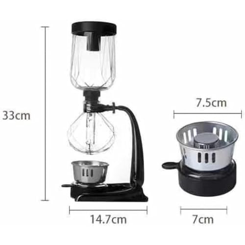 Tabletop Glass Siphon Pot, Vacuum Technology Syphon Coffee Maker with Hot Tea Maker Machine, Large Capacity & Perfect for Serving 3-4 Guests, Heat-Resistant, -30°C to 180°C for Home and Office 7 Tabletop Glass Siphon Pot, Vacuum Technology Syphon Coffee Maker with Hot Tea Maker Machine, Large Capacity & Perfect for Serving 3-4 Guests, Heat-Resistant, -30°C to 180°C for Home and Office