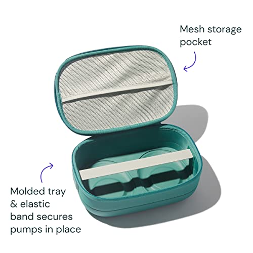 Willow Breast Pump Carrying Case, Teal, Use with Hands Free Wearable Breast Pumps, Ultra Durable Hard Shell Breast Pump Case with Removable Tray, Compact and Discreet