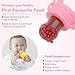 WAJIAYON Baby Fruit Feeder/Food Feeder Pacifier (3 Pack)- Infant Teething Feeders | Silicone Teether Feeder Babies | Baby Feeding Essentials | Food Pacifier for Babies - Pink