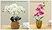 6 Branch Artificial Orchid Stems with Leaves,15” Real Touch Dancing Orchid Flower,Fake Plants Phalaenopsis for Wreaths Wedding Centerpiece Floral Arrangement Porch Summer Cemetery Decor (Rose Pink)