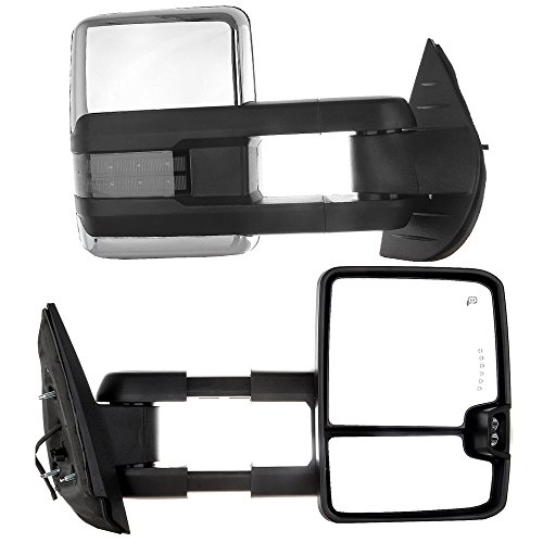 OCPTY Rearview Mirrors Power Heated Towing Mirrors for Chevy Silverado All Models 2008-2013 for GMC Sierra All Models 2008-2013 for Chevy 2007-2014 for GMC 2007-2014 Lights Mirror Turn Signal