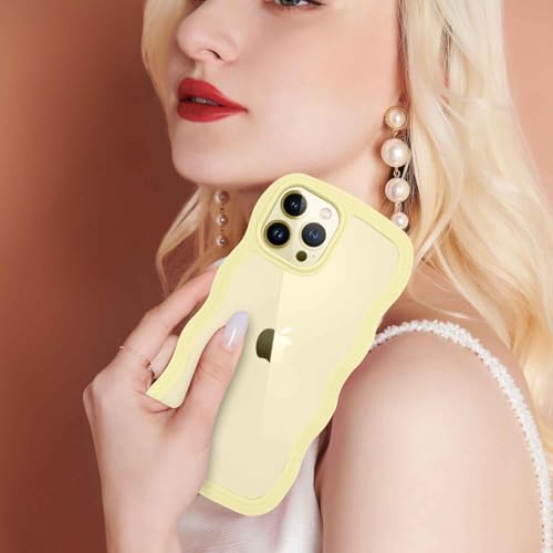 ORDA iPhone 11 Pro Max Case - Cute Wave Frame Curly Shape Hard PC Shockproof Cover for Women and Girls, 6.5 inches, Yellow - Image 6