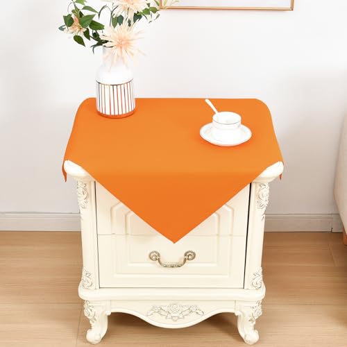 Nacuci Small Square Tablecloth 24 x 24 in Polyester Fabric Cloth, Orange