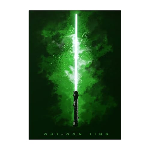 Displate Metal Poster Star Wars - Lightsabers - Qui-Gon -