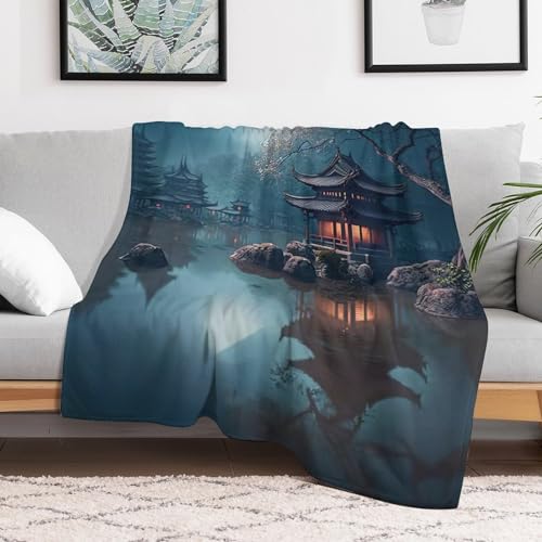 Couverture en peluche paysage chinois haut de gamme douce et moelleuse - 3