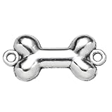 Zicdije Pack of 80 PCS Dog Chew Bones Antique Tibetan Silver Charms Wholesale Bulk Pendants Supplies for Jewelry DIY Making Metal Alloy Charms