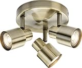 Knightsbridge Triple GU10 Spotlight in Antique Brass