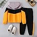 Afsmlys Boys Clothes Kids Little Boy Color Block Hoodie Sweatshirt & Jogger Pants Boys Sports 2pcs Fall Winter 2 Piece School Outfits Clothing Set(6-7T)