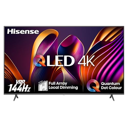 Migliori TV sotto i 1000 euro Hisense TV 55' QLED 4K 144Hz 55E77NQ PRO, Smart TV VIDAA U7, Dolby Vision IQ, HDR 10+ Adaptive, 144hz Game Mode PRO, Dolby Atmos 2.1, Alexa Built-in, Tuner DVB-T2/S2 HEVC 10, lativù 4K, 55'', 2024