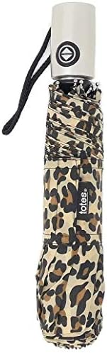 Totes NeverWet technology, Auto Open Auto Close, Leopard 43" arc Umbrella, Medium