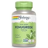 SOLARAY Fenugreek Seed 1240 mg, Healthy Digestion Support and More, Vegan and Lab Verified for Quality, 90 Servings, 180 VegCaps