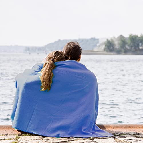 Fleece Throw Blanket Bulk Fleece Blankets Solid Lightweight Warm Soft Cozy Pet-Friendly For Home Bed Sofa Couch Dorm Office Wedding Gifts Travel Airplane For Seasons (Blue, Pack Of 6-50X60 Inches) #TOP6