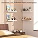 upsimples Floating Shelves for Wall, Wall Shelves for Decor Storage Set of 6, Wall Mounted Wood Shelf for Bedroom, Living Room, Bathroom, Kitchen, Picture Ledge Shelf, White