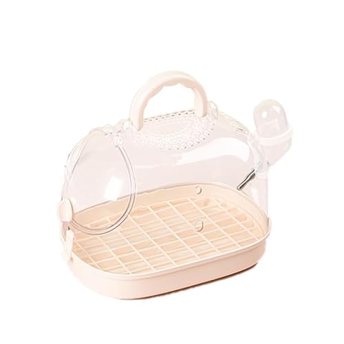 ハムスター キャリーケース 透明 小動物 キャリー ケージ 大きめ ジャンガリアン キンクマ お出かけ 持ち運び プラケース 移動 帰省 (鳥用モデル,白)