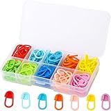 150 Pcs 10 Colors Crochet Stitch Markers with Clear Storage Box for Easy Knitting Crocheting Crafts Locking Set Plastic Needle Clip Counter Handicraft Weaving (10 Colors)