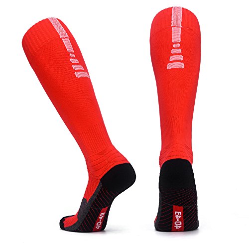 Pelisy Performance Mens Soccer Socks, Over The Calf Compression Athletic Socks for Running