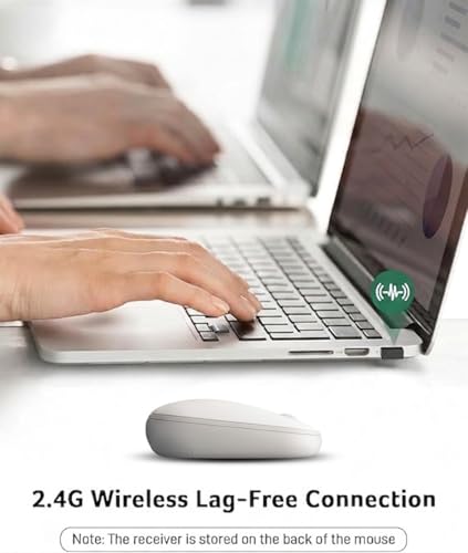 Acer Computer Mouse Wireless, 2.4G Slim USB Wireless Mice with USB-A Receiver, 1600 DPI Optical, Laptop Mouse with Plug and Play for Right/Left Handed Users (for Chromebooks, Windows PC & Mac) White - image 2