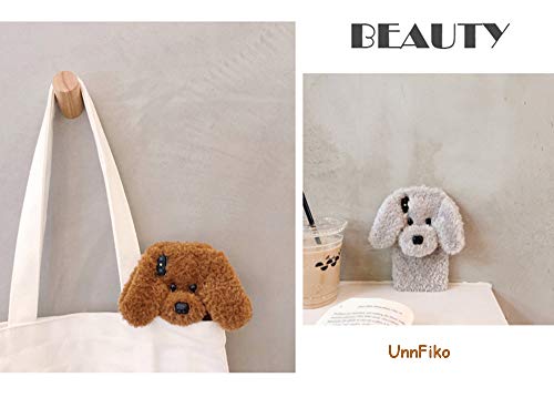 UnnFiko Schutzhülle für iPhone 13 Mini, supersüßer Teddyhund, flauschig, warm, Plüsch, weiche TPU-Winterhülle, Schutzhülle (Teddy Brown, iPhone 13 Mini)