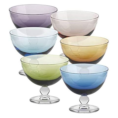 CRISTALICA Eisschale Eisbecher Dessertschale 6er-Set Sortiert Piccolo Colori 280ml Gelato Cover