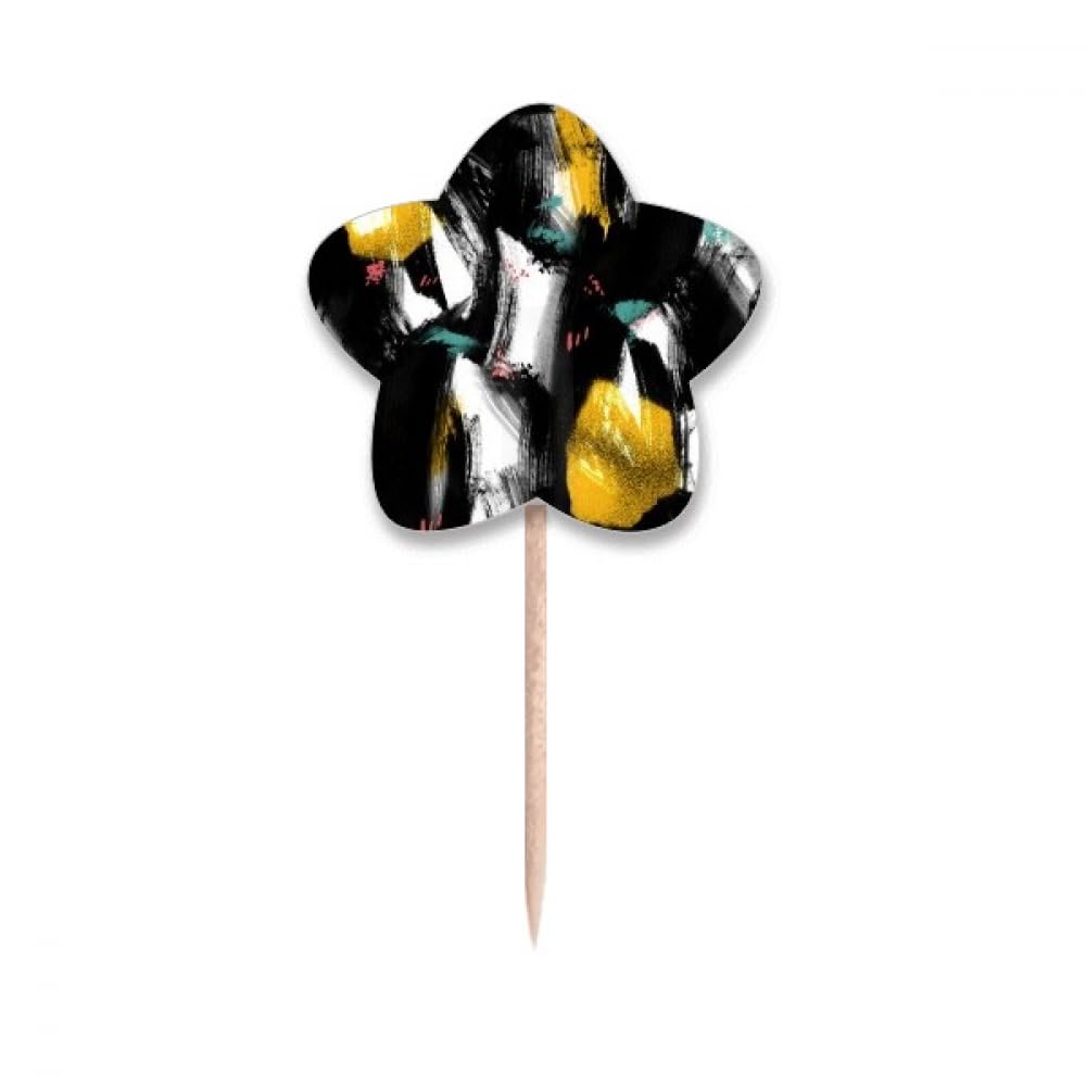 Cupcake Picks Étoile Graffiti Art Cure-dents Drapeaux Anti-Affaissement Décoration de Buffet