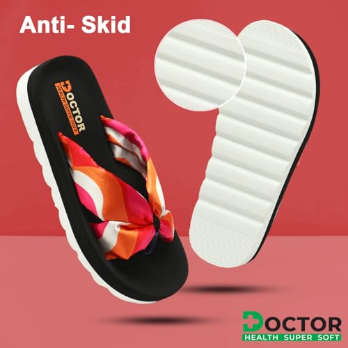 Image of DOCTOR HEALTH SUPER SOFT Women's Classic Ultra Soft Flip Flops with Cushion Footbed for Adult | Comfortable & Light Weight | Stylish & Anti-Skid | Waterproof & Everyday Slip-on for Ladies