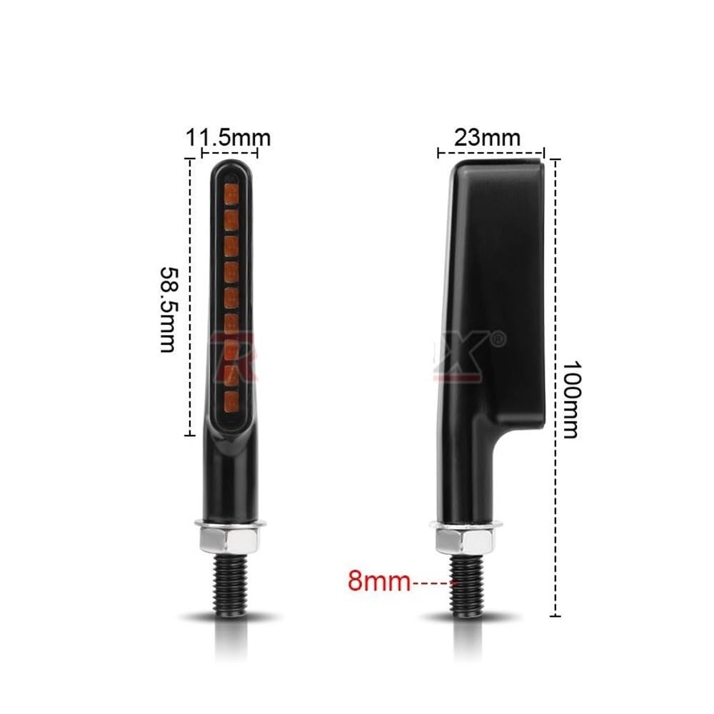 Indicateurs de Moto Clignotants De Moto À 9 LED, Lampes Indicateurs En Métal Ambre, Lampe De Signalisation Pour Moto Tout-terrain, Double Sport, Accessoires 12V