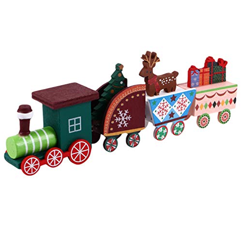 ledmomo クリスマス 飾り 木製 卓上 子供 おもちゃ プレゼント DIY 電車 置物 かわいい 室内 玄関 インテリア