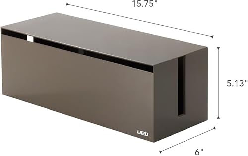Miniatura 8 de YAMAZAKI Home Cable Box-Outlet Cable Organizador de almacenamiento, protector de cubierta Gris