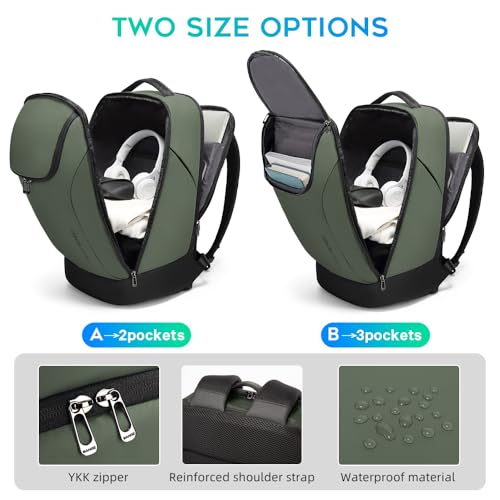 Image of BANGE Business Commute Backpack Waterproof fit 15.6 Inch adopt in Commute,Travel Durable Backpack (Green)