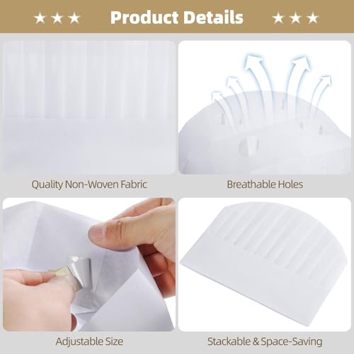 CACAZI 50 Stück Einweg-Kochmützen, verstellbare Kochmützen mit atmungsaktiven Löchern, Kochmütze aus Vliesstoff, Unisex-Kochmütze für die Küche im Restaurant zu Hause, Hausarbeit, Catering, Party