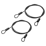 PATIKIL Cavo in acciaio inox rivestito in vinile con passanti, diametro 3/16", 2 pezzi, 2,1 m (200,7 cm), catena di sicurezza flessibile, per illuminazione da palcoscenico esterno, serratura per